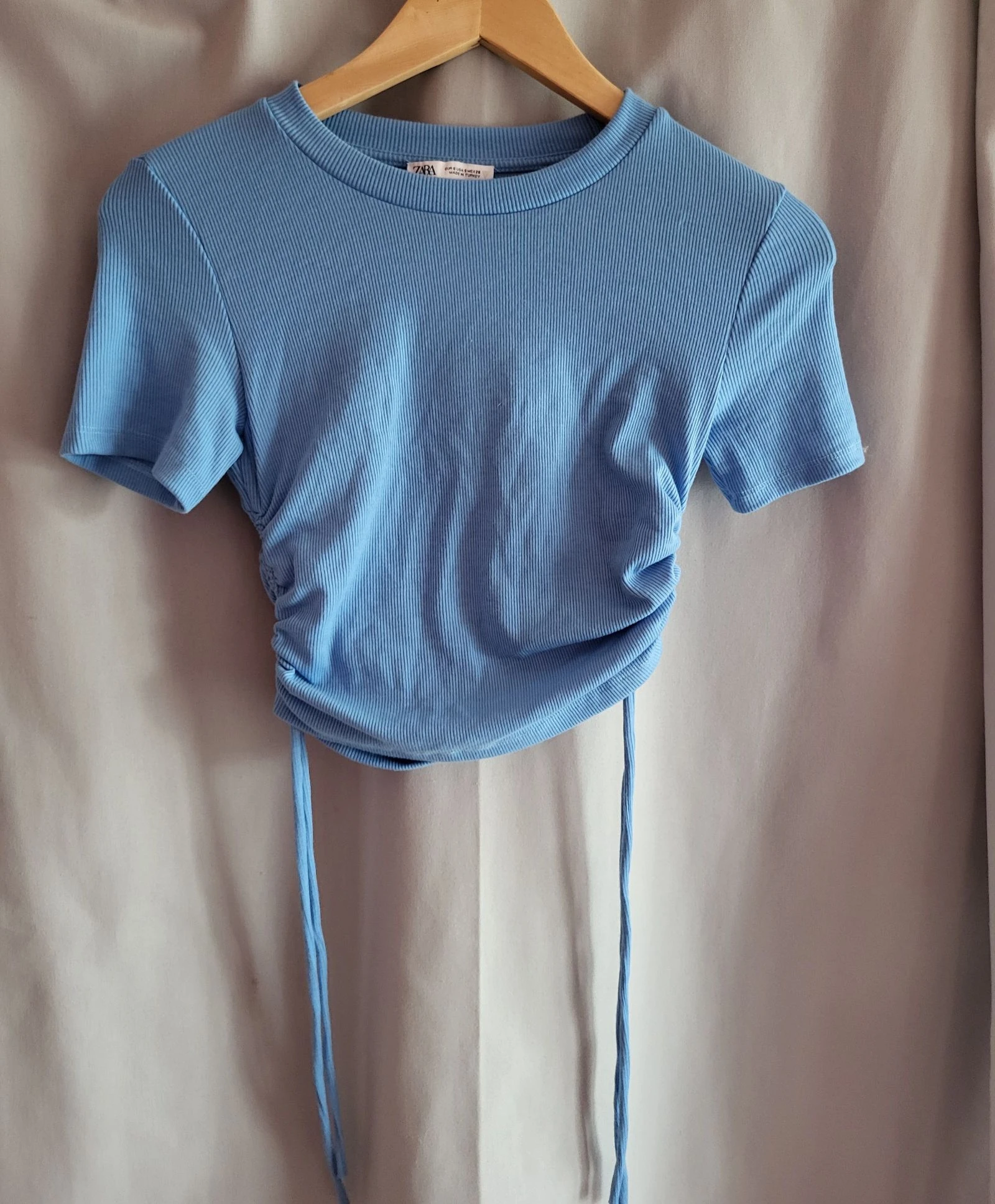 Haut court bleu zara 